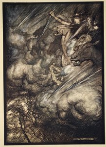 The ride of the Valkyries, illustration from 